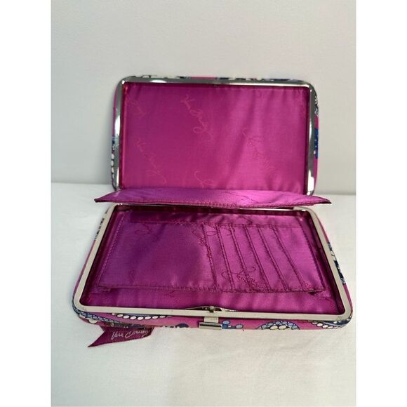 Vera Bradley paisley printed purple,blue & white snap open wallet.  #9-0245 - Picture 7 of 11